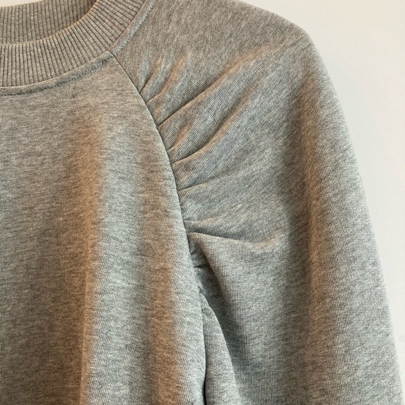 👚H&M Gathered Shoulder Grey Sweatshirt👚 - Picture 3 of 5